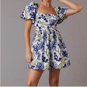 Anthropologie Puff Sleeve Mini Dress
